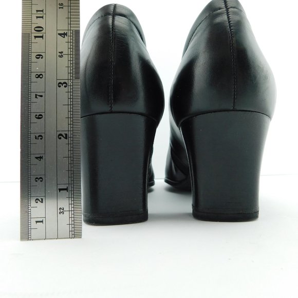 BEAUTIFEEL Black Leather Block Heel Slip-on Pumps 40 - Picture 6 of 9